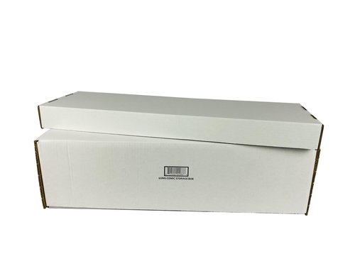 Max Protection Comic Book Storage Box - 5 Count Long ComicBook Boxes with White Corrugated Cardboard - Stackable Bin, Thick Case, Book Containers with Lid - Ideal for Comics, Magazines, Collectibles