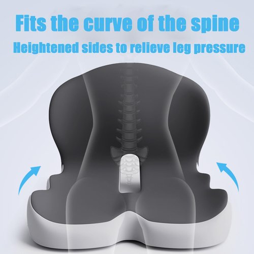 storeet Memory Foam L-Shaped Integrated Seat Cushions, L Shaped Seat Cushion for Car Driving, Butt Pillow with Back Support, Ergonomic Car Seat Cushion, Lumbar Cushion for Tailbone Relief (Dark Gray)