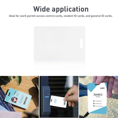 500 Pack-Premium Blank PVC Cards with Slot Punch on Short Side, Lumanious CR80 30Mil (CR8030) Vertical Slot Punch Blank Credit Cards for Business Office Photo ID Badge Printers