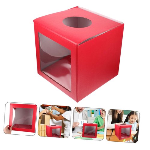 ARTIBETTER 2Pcs Clear Raffle Boxes with Slot Plastic Ticket Container for Fundraising Events Engaging Game for Community Voting and Charity Draws Drawing Storage Bin