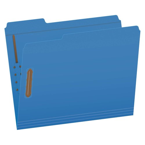 Pendaflex Fastener Folders, 2 Fasteners, Letter Size, Blue and Yellow, 50 per Box