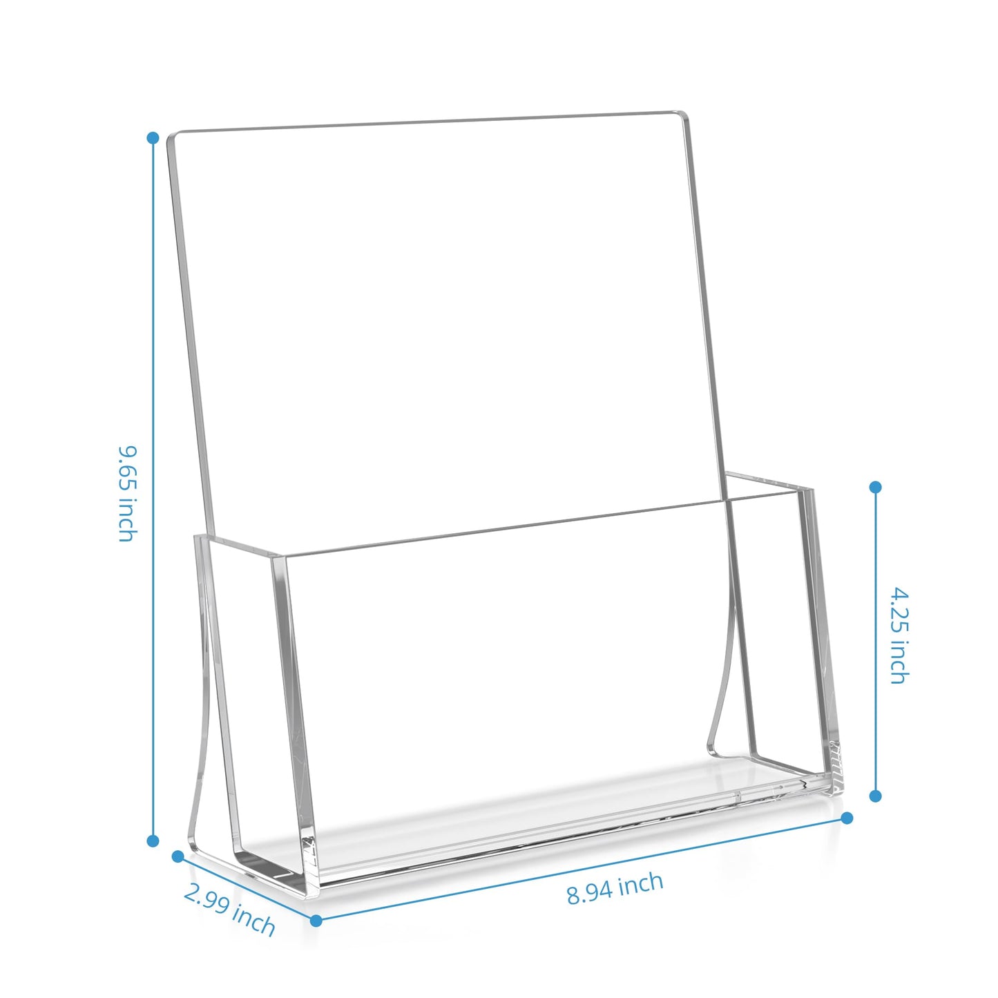 zavekia 2 Pack Acrylic Brochure Holder, 8.5 x 11 inches Clear Acrylic Literature Holder Plastic Flyer Display Stand