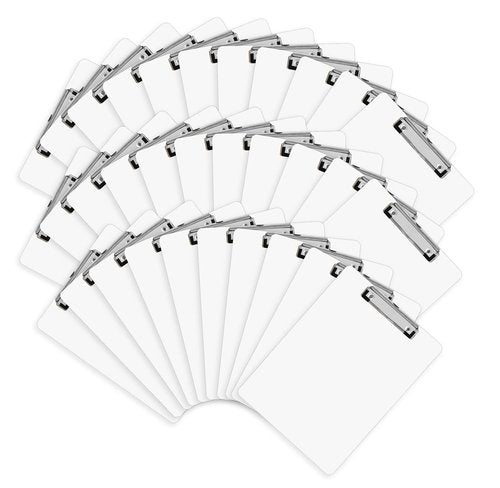 Dry Erase Clipboards, HERKKA 32 Pack Hardboard Office Whiteboard Clipboards Low Profile Clip Standard A4 Letter Size, ECO Friendly, Size 12.5 x 9 Inch