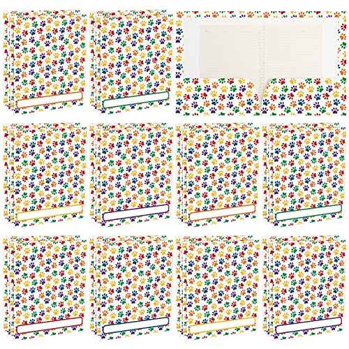 24 Pcs Dog Folders Paw Print Folders with Pocket Multi Colored Puppy for Breeders Paperwork Dog Pocket File for Kids Students Educational and Learning Activities Classroom Organization