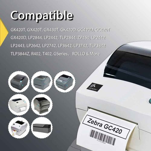 BETCKEY - 2.5" x 1" (64 mm x 25 mm) Multipurpose & Barcode Labels Compatible with Zebra & Rollo Label Printer,Premium Adhesive & Perforated [20 Rolls, 27600 Labels]