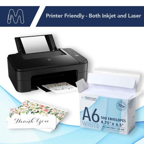 MOS A6 White Envelopes 4.75 x 6.5 Inch 500 Pack — Self-Seal Heavyweight Invitation Envelopes for Greeting Cards, Gift Cards, Weddings, Business Mailings, Thank You Cards