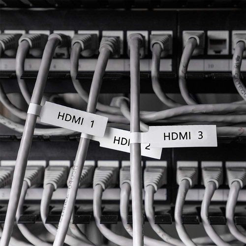 Phomemo D30 Label Maker Tape - Self-Adhesive Black Print on White Labels | 12.5mm x 74mm + 35mm, 3 Rolls