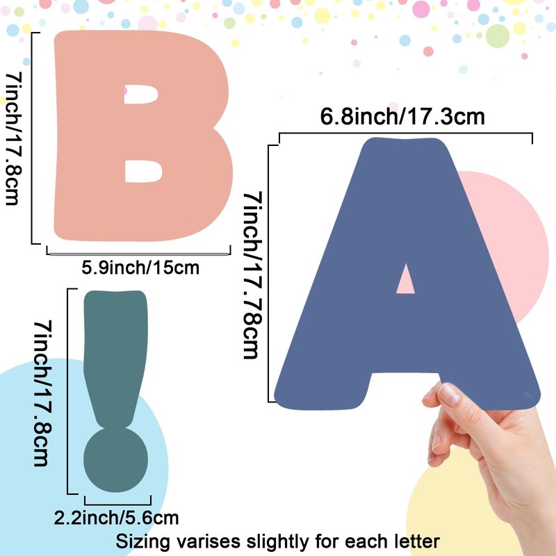 150 PCS Large 6" Font Bulletin Board Letters and Punctuation Set, Colorful Wild Classroom Alphabet Cutout for Bulletin Board Display Home School, A Great Helper to Inspire Students' Learning
