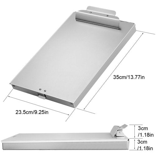 ZCZN Aluminum Clipboard with Storage, 2 Pack Recycled Metal Clipboard Box, Form Holder, Suitable for School, Office, Jobsite or Medical Staff, 9.25 x 13.78 Inches, Silver