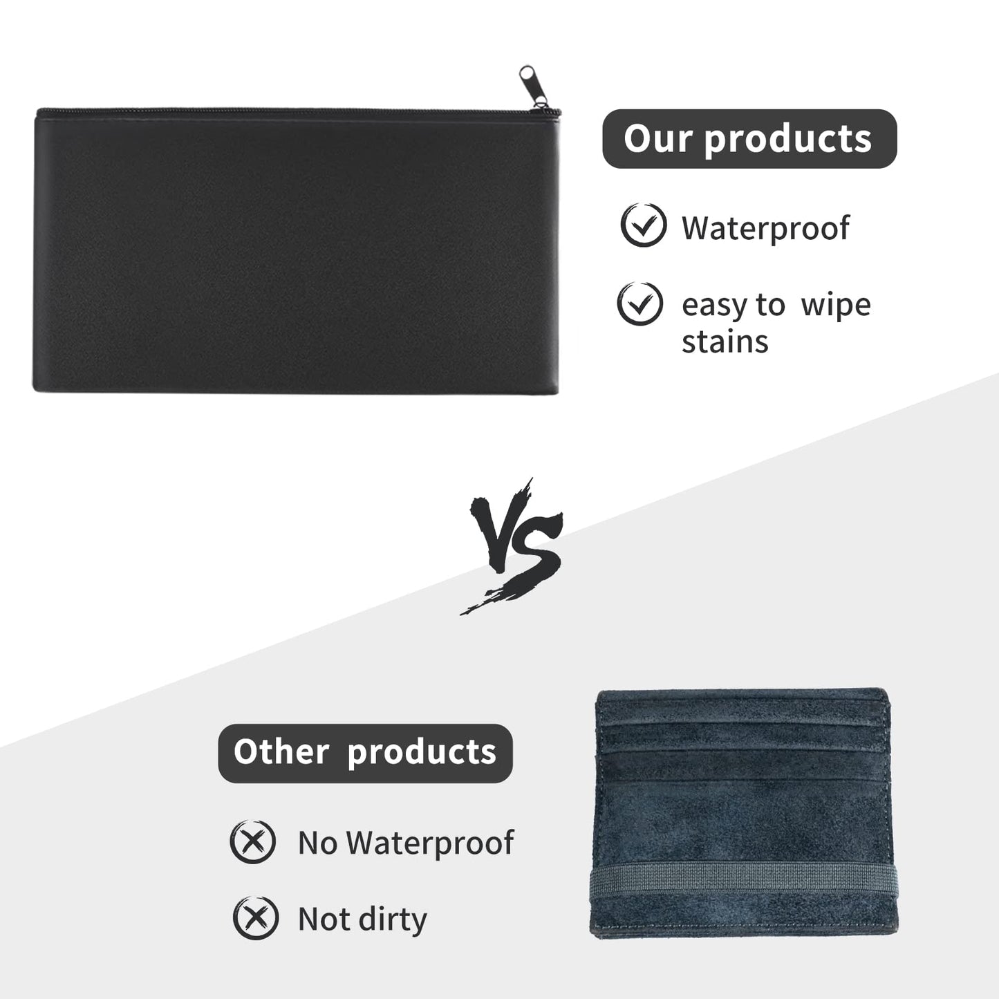 HOMESAN Cash Bags with Zipper, Money Bag,Cash Bag,Money bags with zipper for cashBank Bag - 11x6.1 Inch, 2 Pieces