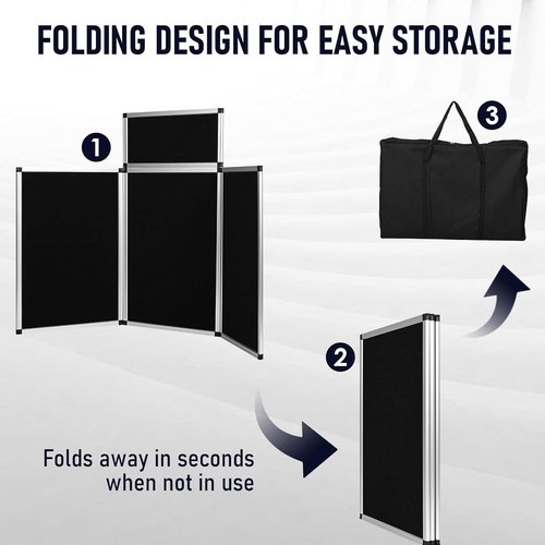 Jxgzyy Trifold Presentation Board - 3+1 Panel Art Display with Storage Bag | Tabletop Folding Design