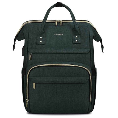 LOVEVOOK Laptop Backpack for Women,17 Inch Professional Womens Travel Backpack Purse Computer Laptop Bag Nurse Teacher Backpack,Waterproof Work Bags Carry on Back Pack with USB Port,Dark Green