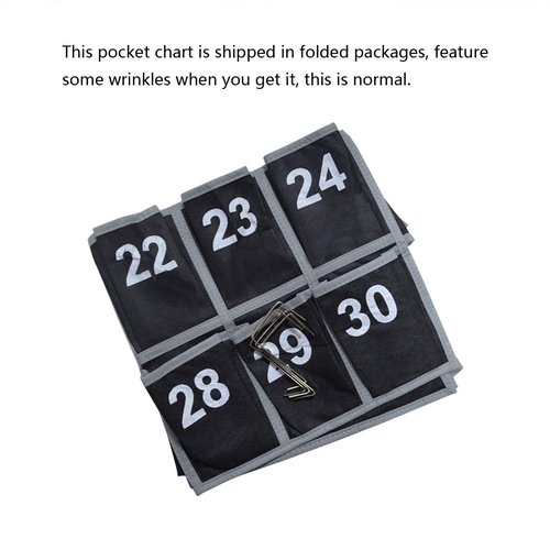 EAMAY 36 Numbered Classroom Pocket Charts for Cell Phones and Calculators Holder Wall Door Mount Hanging Organizer