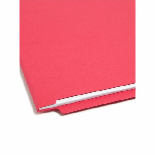 Smead End Tab Fastener File Folder, Shelf-Master® Reinforced Straight-Cut Tab, 2 Fasteners, Letter Size, Red, 50 per Box (25740)