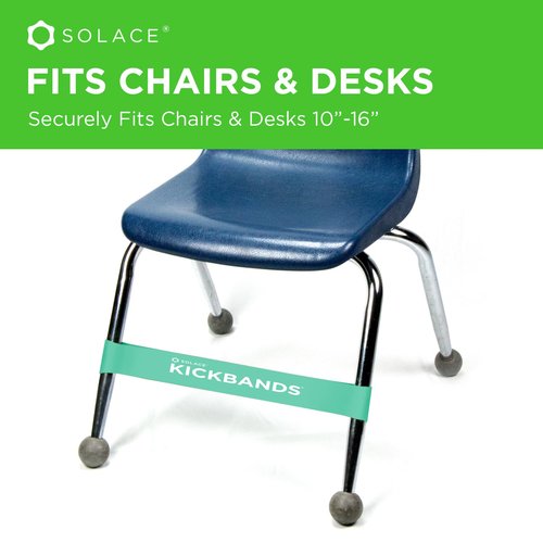 KICK BANDS Chair Bands for Kids with Fidgety Feet 12-Pack - ADHD Fidget Kickbands for Classroom Chairs & Desks - Solace Sensory Kickband (TEAL)