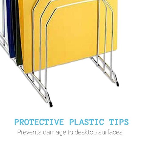 1InTheOffice Metal Incline Desk File Sorter, File Sorter, File Sorter for Desk, File Sorter Organizer. 8-Compartments, Chrome