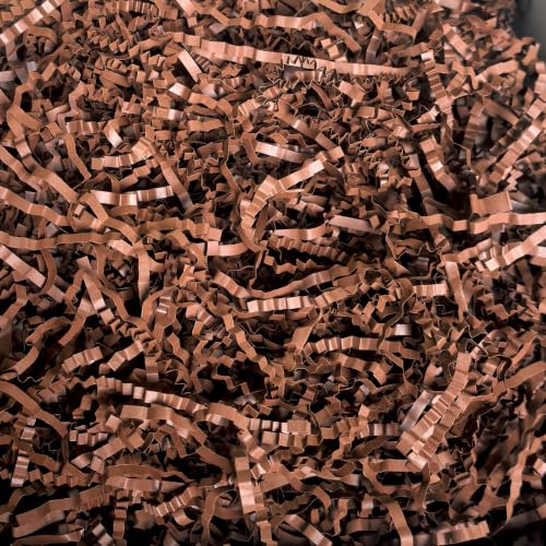 Uptotop 1 LB Chocolate Crinkle Cut Paper Shred Filler for Gift Baskets