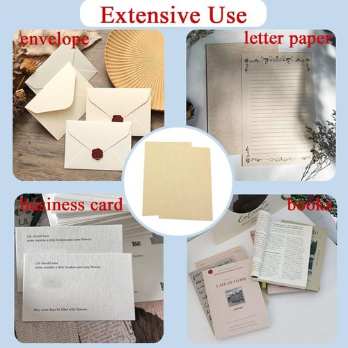 A4 100 g/m² Light Yellow Laid Paper With Exquisite Business Paper for Certificates Letters and Business Cards（50sheets）