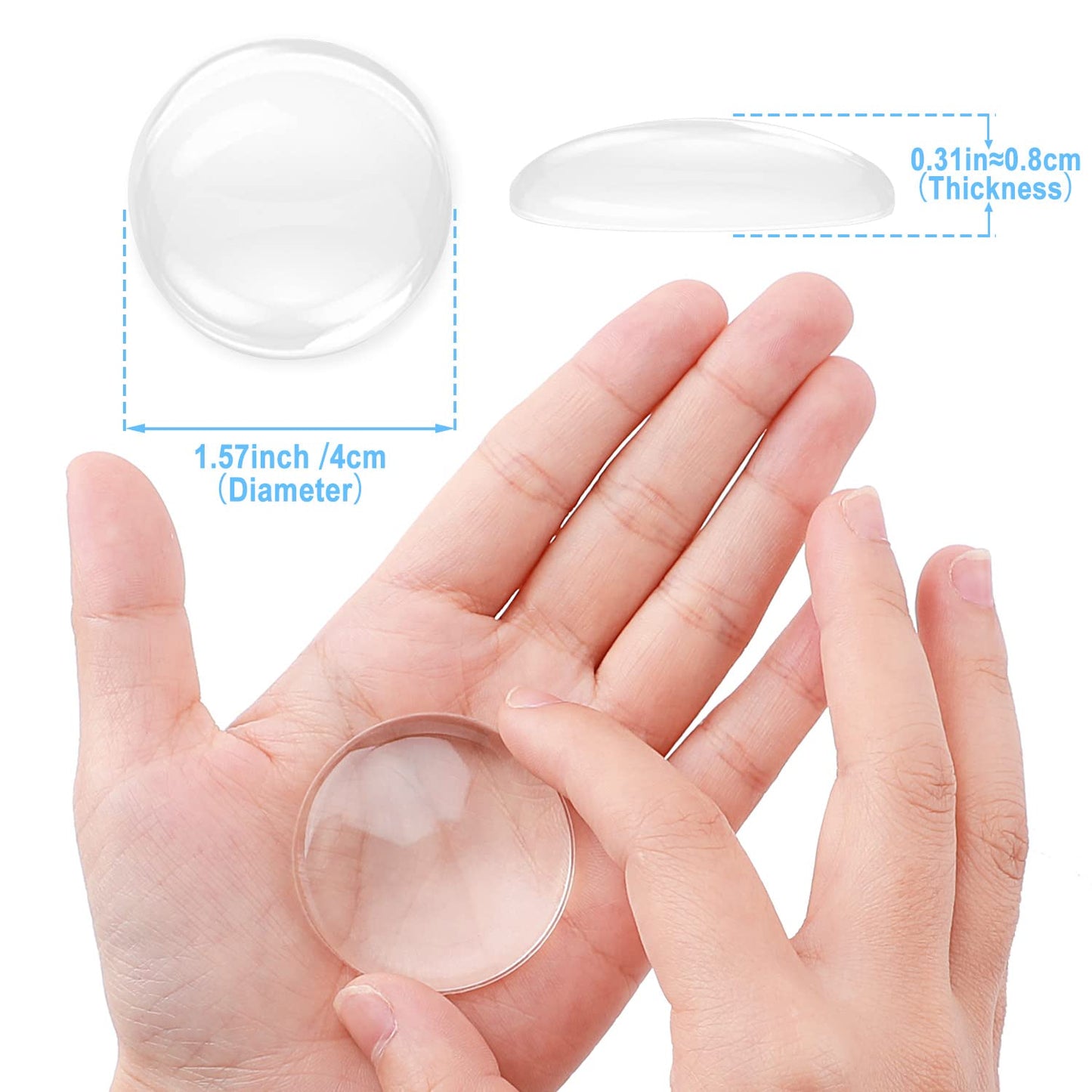Strongest Wall Door Handle Stopper - 6 PCS Clear Round Rubber Door Knob Wall Shields, Guard Cushion Bumper Protectors for Wall - Stronger Self-Adhesive Silencer (1.57" 6PCS, Clear)
