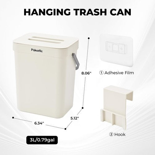 Pukomc 3 Pack Bathroom Trash Can with Lid，Small Trash Cans Bedroom，3.7 Gallon Slim Soft Close Garbage Can，Step Wastebasket Container Trash Bin for Office Bedroom Kitchen Living Room