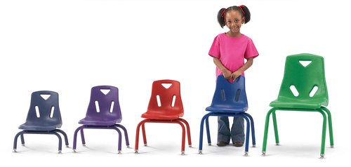 Jonti-Craft Berries 8118JC1008 Stacking Chair with Powder-Coated Legs, 8" Height, Red