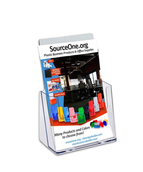 SOURCE ONE Premium Counter Top Bifold 6-Inch Wide Acrylic Brochure Holder