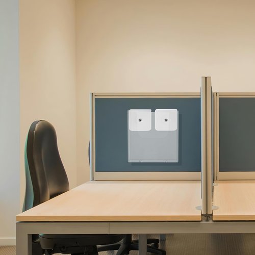 FOMIYES Hanging Wall File Organizer Clear Single Pocket Wall Mount File Holder A5 Magazines Organizer Document Rack Wall Bin for Office Home Acrylic Sign Holder Storage file rack