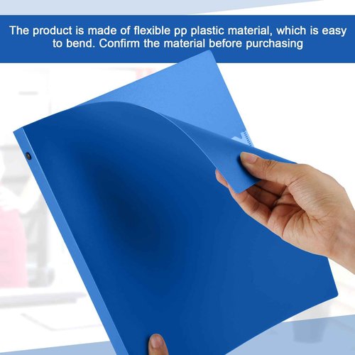 Skyygemm 12 Pcs 1 Inch 3 Ring Plastic Binder Flexible Binders Bulk Fits Letter Size 8.5'' x 11'' Paper Holds up to 225 Sheets with 1 Pockets Versatile Binder for School Office Home (Blue)