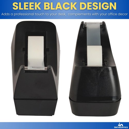 1InTheOffice Desk Tape Dispenser, Black 4 Pack (Desktop Tape Dispenser)