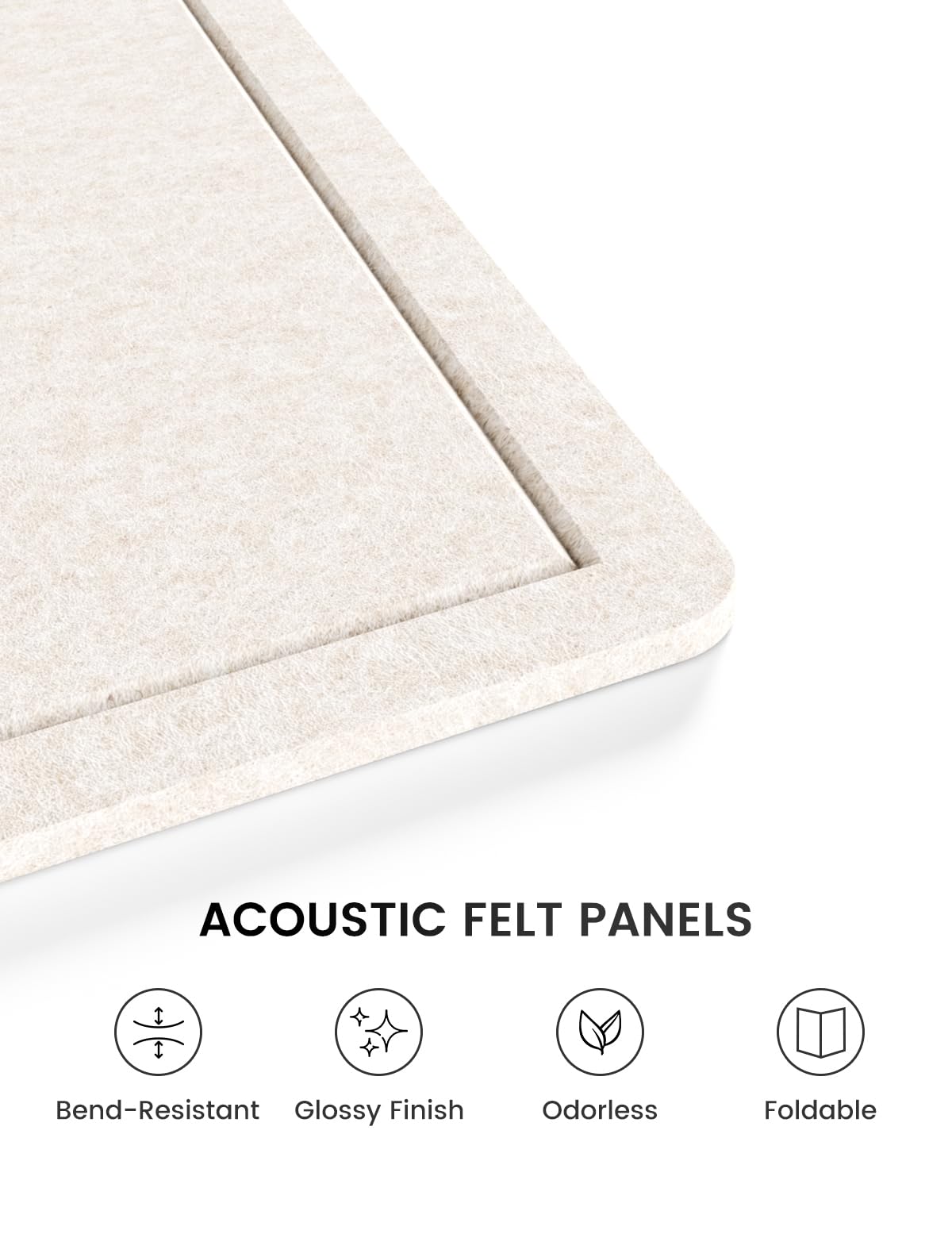 Fluxynara Large Bulletin Board, 70.8" x 47.2" Cork Board Alternative with 48 Safe Removable Adhesive Tabs, Foldable Felt Pin Board for Home Office, Classroom, Bedroom,Entryway for Walls—Oatmeal