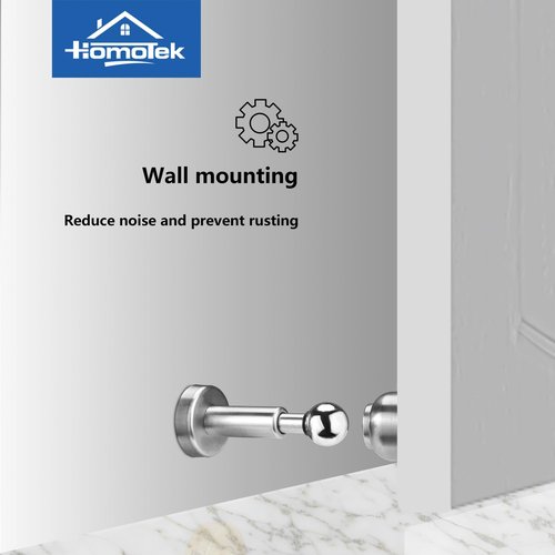 HOMOTEK 12 Pack Magnetic Door Stop, Hydraulic Stainless Steel Wall Door Stopper with Rubber Tip, 4.3 Inch Height Spring Doorstops with Magnets, Brushed Nickel