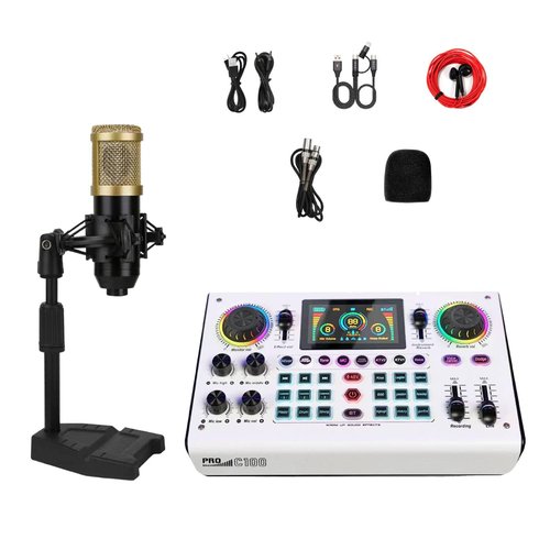 HICALL C100 PRO Mixing Console Professional Live Streaming - Dual DSP Noise Cancellation, Voice Effects, Long Battery, Cross-Platform