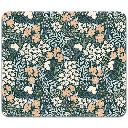 FROGIGO Vintage Garden Mouse Pad with Stitched Edges, 9.25x7.75 inch Washable Non-Slip Desk Mat for Office & Home - 1 Pack