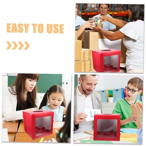 ARTIBETTER 2Pcs Clear Raffle Boxes with Slot Plastic Ticket Container for Fundraising Events Engaging Game for Community Voting and Charity Draws Drawing Storage Bin