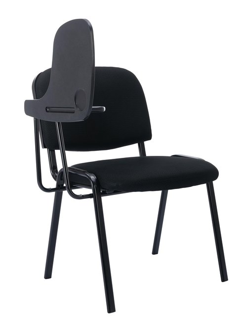 Mesh Stackable Chairs Set of 20 with Tablet Arm, Black Classroom Chair for Student, Office Waiting Room Chairs for Conference Room, Training, Meeting & Reception, Church