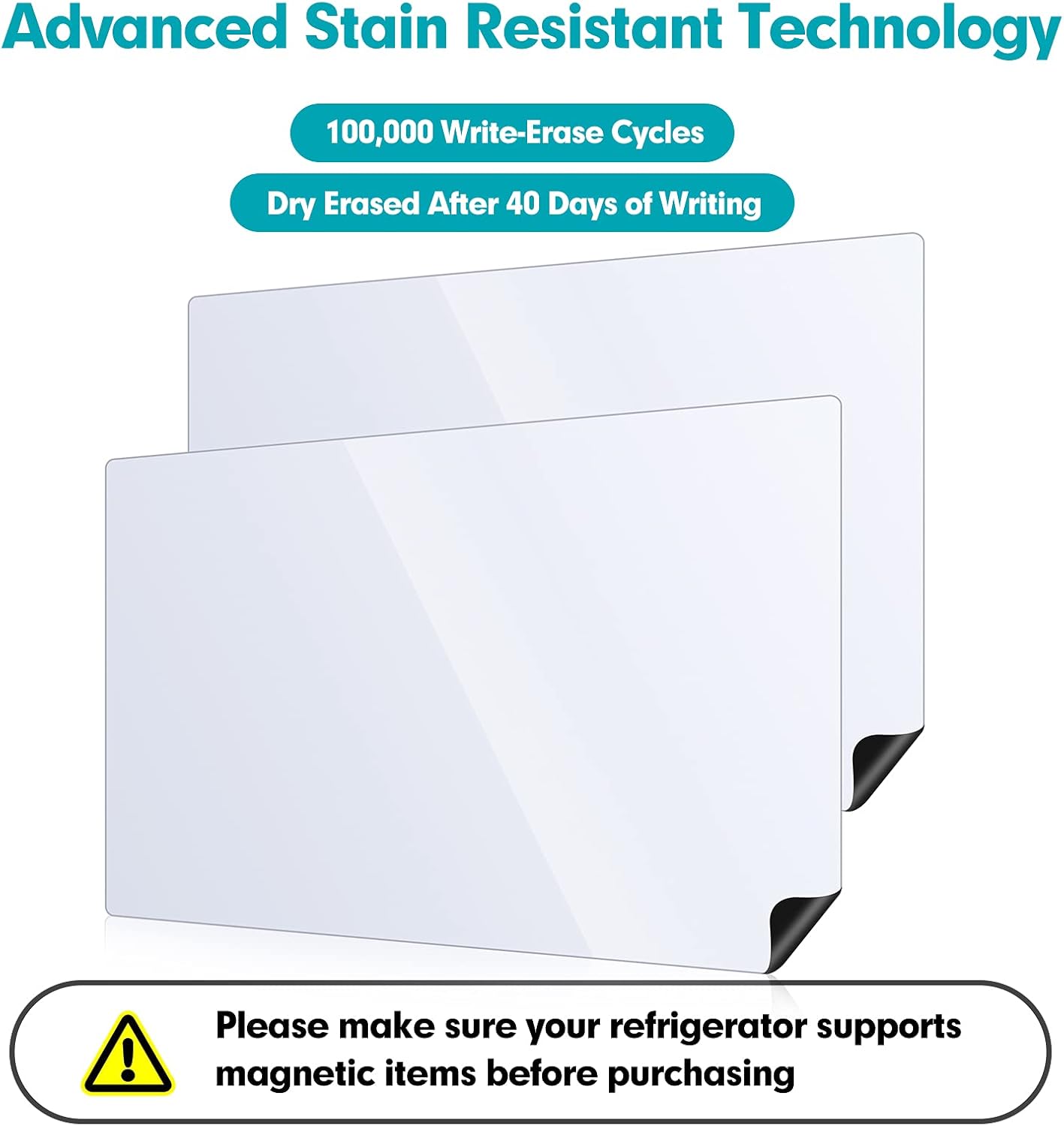 Skiennix Magnetic Whiteboard - 2 Pack 16x12 Inch Dry Erase Boards with Markers & Eraser | Kitchen Planner & Grocery List Organizer