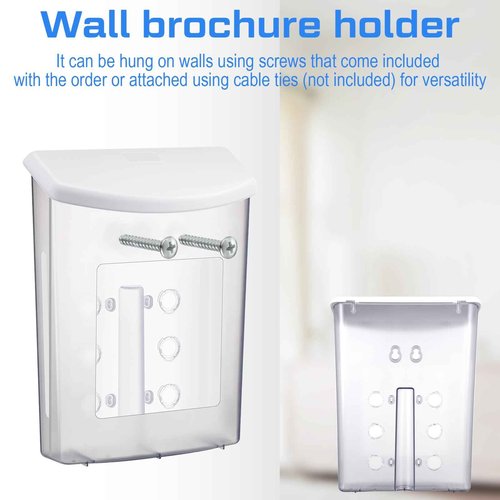 Menkxi 3 Pcs Outdoor Estate Brochure Box Plastic Brochure Holder with Lid Waterproof Wall Mount Flyer Holder Literature Permit Box Magazine Business Card Holder for Office Store Estate Supplies