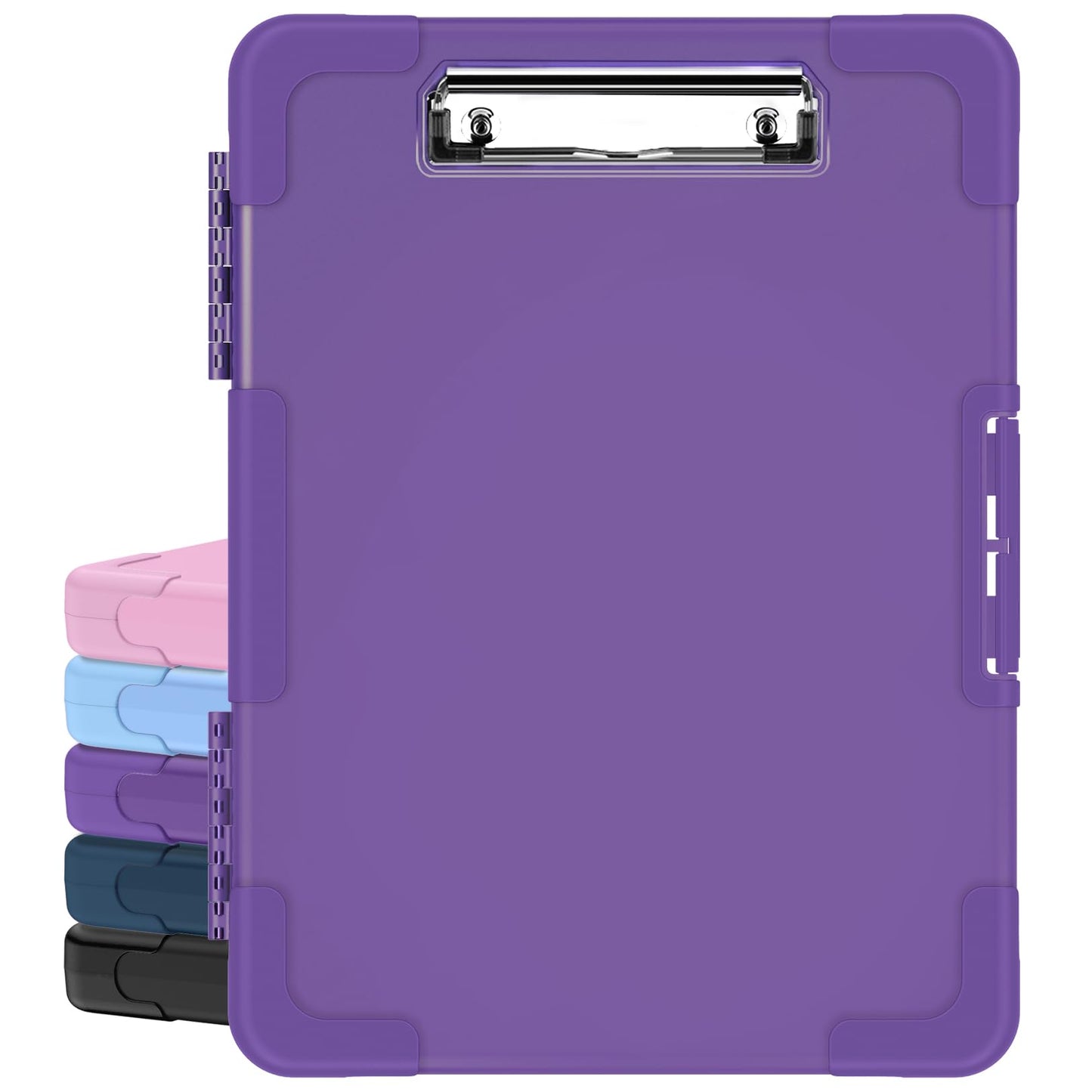 Sooez Toughest Clipboard with Storage, Internal Pen Pouch Included, Letter/ A4 Size, Shockproof Heavy Duty Plastic Clip Boards 8.5x11”, High Capacity Clipboards Box Case for Contractor Trucker Driver