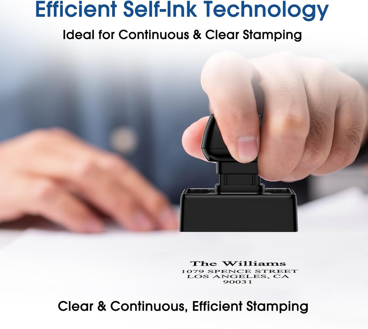 TechMark Personalized Return Address Stamp - Custom Self-Inking Design for Weddings & Holidays | 17 Unique Styles