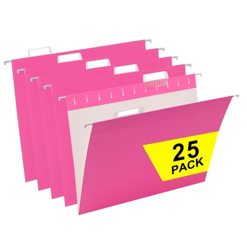 VZCPYTPM Lock File Boxes and 25 Packs Pink Hanging File Folder