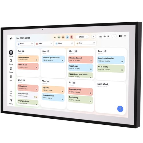 Pronext Calendar, 15.6 inch Digital Calendar & Chore Chart, Rechargeable Full HD Touchscreen Display, Portable Smart Family Organizer, Event Planner, Perfect for Family Schedules - Wall Mount Included