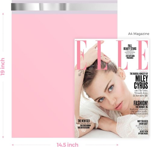 Metronic Poly Mailers - Strong Adhesive Shipping Envelopes | 10x13 & 14.5x19 Sizes, Pink, 100 Pcs