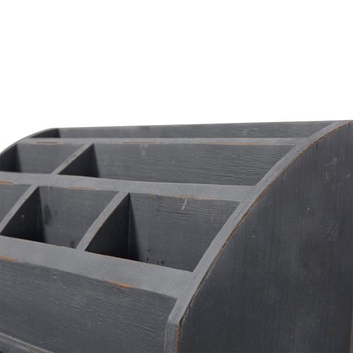 Sintosin Farmhouse Gray Black Countertop Mail Organizer with Drawers, Wall Mount Rustic Mail Sorter, Holder for Desk Table Office Storage