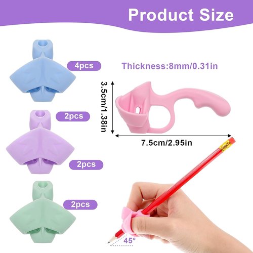 Ptwola Pencil Grips for Kids - Handwriting Aid for Improved Posture | 10 Pcs Set for Preschoolers