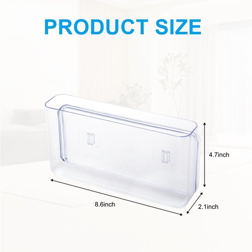 Voittozege 3 Pack Plastic Wall Folders, Acrylic Single Pocket Wall Mount File Holder Clear Hanging Wall File Organizer Plastic Single Pocket Hanging for Office Home Bathroom, 8.6x4.7x2.1 Inch