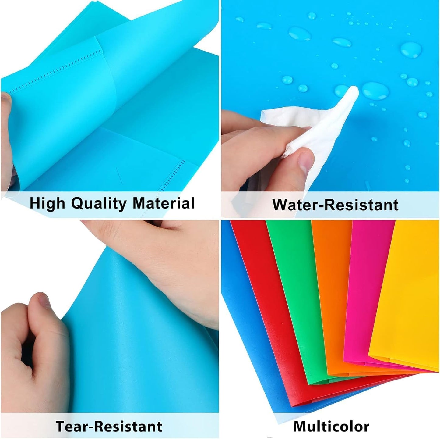 Skiennix Plastic Folders - Heavy Duty Two Pocket Design | 48 Pcs in 6 Vibrant Colors for Office & School