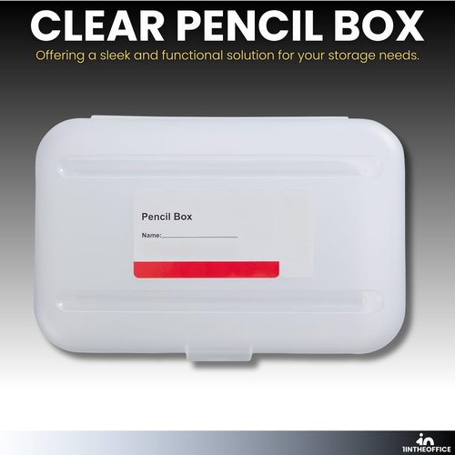 1InTheOffice Clear Plastic Pencil Case, Plastic Pencil Box, Pencil Case Organizer, 8" x 5", 6 Pack