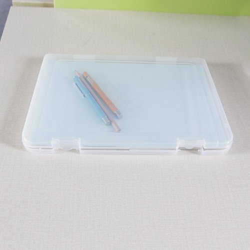 Portable A4 File Box Transparent Plastic Box Office Supplies Holder Document Paper Organizers Case PP Storage Collections Container Magazine Organizers Box Case 2pcs (11.8 x 8.3 x 0.8inch)