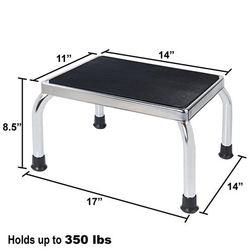 Vaunn Medical Foot Step Stool 350lbs Heavy-Duty Welded Steel Legs, Fully Welded Single Construction Frame, Anti-Skid Rubber Platform