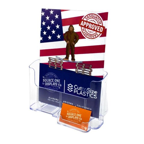 Source One Large Brochure Holder 8.5 x 11 Inches with Business Card Holder